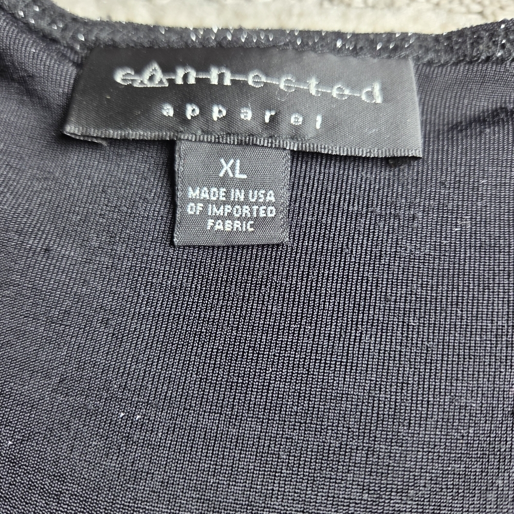 Connected Apparel Black Ribbed Knit Top - Picture 2 of 6